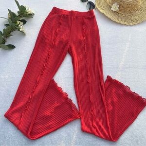 Zara Vibrant Red Flare Pants